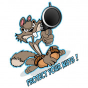 STICKER LETHAL THREAT MINI NAUGHTY SQUIRELL/ GUN (60x80mm) 3700948158203