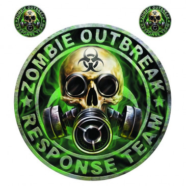 AUTOCOLLANT/STICKER LETHAL THREAT ZOMBIE OUTBREAK (150x200mm) (LT88083)