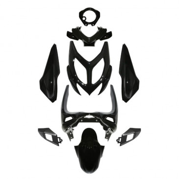 CARROSSERIE/CARENAGE SCOOT ADAPTABLE MBK 50 NITRO 2013>/YAMAHA 50 AEROX 2013> NOIR BRILLANT (KIT 9 PIECES) -P2R- 3700948054024