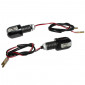 CLIGNOTANT MOTO AVOC MAGIC 6 LEDS BASE ALU TRANSPARENT/NOIR (L 56mm / H 28mm / L 28mm) (HOMOLOGUE CE) (PAIRE) 3700948032374