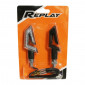 TURN SIGNAL (UNIVERSAL) REPLAY VIPER -LEDS- TRANSPARENT/BLACK (15 LEDS ORANGE) -CEE APPROVED- (PAIR) (L 76mm / H 30mm / Wd 18mm)