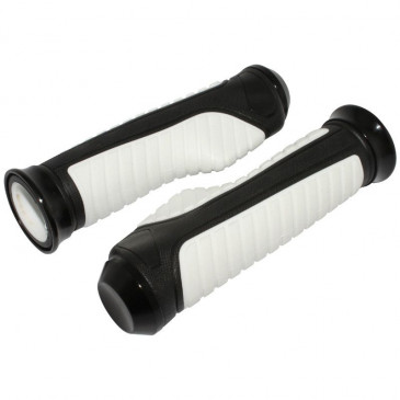 GRIP- REPLAY "On road" ANATOMIC WHITE - CLOSED END (Pair)