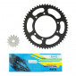 KIT CHAINE ADAPTABLE DERBI 50 SENDA R X-TREM 2002>, X-RACE 2004> / GILERA 50 SMT 2011>, RCR 2011> 420 14x53 (DIAM COURONNE 105/125/8.5) (DEMULTIPLICATION ORIGINE) -P2R- 3700948060803