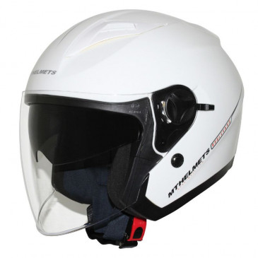 HELMET-OPEN FACE MT BOULEVARD SV DOUBLE VISORS - SOLID GLOSSY WHITE XS