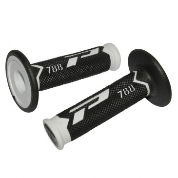 GRIP- PROGRIP OFF ROAD 788 TRIPLE DENSITY BASE WHITE/BLACK/TITANIUM 115mm (PAIR) (CROSS/MX) 0801766067869