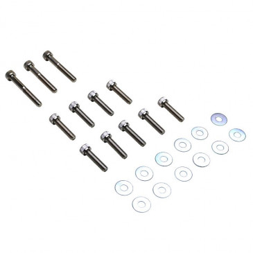 VIS DE CARTER REPLAY ACIER POUR MBK 50 BOOSTER/YAMAHA 50 BWS CHROME 6x25/40/45 (KIT DE 12) 3700948204788