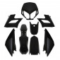 FAIRINGS/BODY PARTS FOR 50cc MOTORBIKE DERBI 50 SENDA DRD RACING 2008> BLACK GLOSS (8 PARTS KIT) SELECTION P2R- 3700948053775