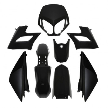 FAIRINGS/BODY PARTS FOR 50cc MOTORBIKE DERBI 50 SENDA DRD RACING 2008> BLACK GLOSS (8 PARTS KIT) SELECTION P2R-