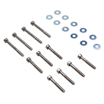 VIS DE CARTER REPLAY ACIER POUR PEUGEOT 50 TKR, TREKKER, SPEEDFIGHT, SQUAB CHROME 6x40/55 (KIT DE 11) 3700948204801