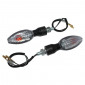 TURN SIGNAL (UNIVERSAL) REPLAY "SHARK" -BULB- TRANSPARENT/BLACK - SHORT - (L 90mm / H 30mm / Wd 25mm) -CEE APPROVED- (PAIR) (12V 10W) 3700948032886