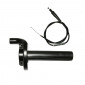 THROTTLE HANDLE FOR MOPED REPLAY -SHORT STROKE- ALUMINIUM - BLACK (WITH TRANSMISSION CABLE + ADJUSTER SCREW M10X125)