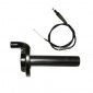 THROTTLE HANDLE FOR MOPED REPLAY -SHORT STROKE- ALUMINIUM - BLACK (WITH TRANSMISSION CABLE + ADJUSTER SCREW M10X125) 3700948037652