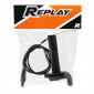 THROTTLE HANDLE FOR MOPED REPLAY -SHORT STROKE- ALUMINIUM - BLACK (WITH TRANSMISSION CABLE + ADJUSTER SCREW M10X125) 3700948037652