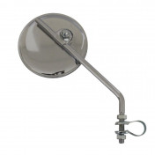 RETROVISEUR UNIVERSEL CYCLO REPLAY VINTAGE ROND ACIER CHROME REVERSIBLE + REGLABLE EN HAUTEUR (DIAM 100mm) 3700948038369