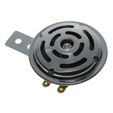 HORN UNIVERSAL FOR MOPED AC 6V (CHROME STEEL) 100DB (Ø 70mm) -SELECTION P2R- 3700948056837