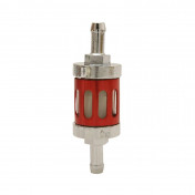 FUEL FILTER REPLAY CYLINDRICAL OPENWORK ALU RED Ø8mm (SOLD BY UNIT)