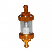FUEL FILTER REPLAY CYLINDRICAL ALUMINIUM - TRANSPARENT/GOLDEN Ø6mm (SOLD BY UNIT) 3700948051474