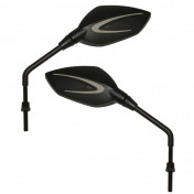 RETROVISEUR SCOOT REPLAY CLASS NOIR MAT DIAM 8mm REVERSIBLE (PAIRE) ** 3700948038383