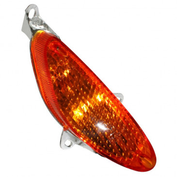 TURN SIGNAL FOR SCOOT CHINESE 50cc- GY6, 139 QMB, QT3/PEUGEOT 50 V-CLIC/SYM 50 ORBIT/BAOTIAN 50 BT49QT FRONT/RIGHT ORANGE -CEE APPROVED- -SELECTION P2R-