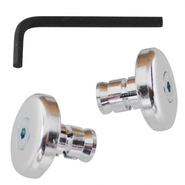 EMBOUT DE GUIDON VICMA PLAT ALU ARGENT DIAM 14mm (PAIRE) 8430525031234