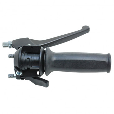 POIGNEE DE GAZ CYCLO ADAPTABLE MBK 51V AVEC LEVIER ET DECOMPRESSEUR NOIR -DOMINO- 8033900021679