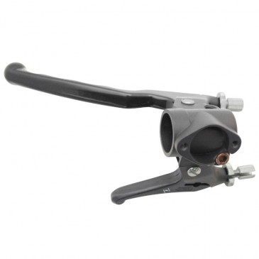 BRAKE HANDLE FOR MOPED PEUGEOT 103 SPX-RCX ALUMINIUM-BLACK-LEFT - WITH CHOKE LEVER -DOMINO-