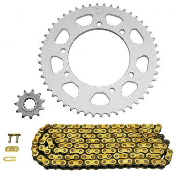 CHAIN AND SPROCKET KIT FOR MBK 50 X-LIMIT ENDURO 2003>2006 / YAMAHA 50 DT R 2003>2006 420 11x50 (BORE Ø 105mm) (OEM SPECIFICATION) -AFAM-