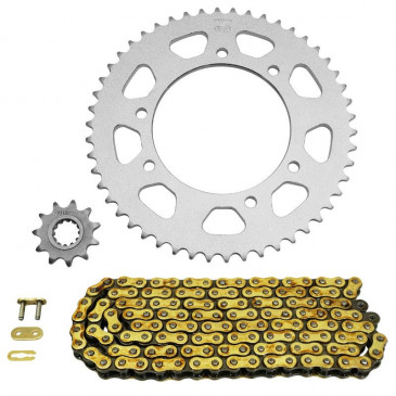 KIT CHAINE ADAPTABLE MBK 50 X-LIMIT ENDURO 2003>2006 / YAMAHA 50 DT R 2003>2006 420 11x50 (DIAM COURONNE 105/125/8.5) (DEMULTIPLICATION ORIGINE) -AFAM- 5400598055515