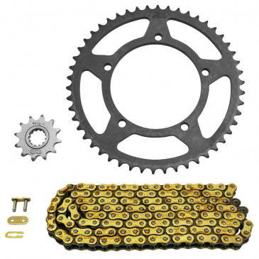KIT CHAINE ADAPTABLE MBK 50 X-LIMIT SUPERMOTO 2002 / YAMAHA 50 DT R 2002 420 12x50 (DIAM COURONNE 105/120/8.5) (DEMULTIPLICATION ORIGINE) -AFAM- 5400598055539