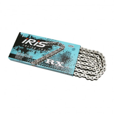 CHAIN FOR MOTORBIKE OFF ROAD IRIS 420 RX RACING- CHROME/BLACK 134 LINKS 3700948147139