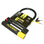 ANTITHEFT FOR BICYCLE-U LOCK AUVRAY ALARM 128x245 GREY Ø. 14mm (KEY LOCK) WITH AUDIBLE ALARM- Security level 7/10 - 3700807700871