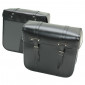 PANNIERS FOR MOPED SPORFABRIC R40 VINTAGE STYLE(33x32x14cm) -(FASTENING STRAPS) (BLACK LEATHER EFFECT) - PAIR