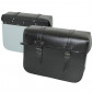 PANNIERS FOR MOPED SPORFABRIC R50 VINTAGE STYLE -METALIC BACK- (38x31x14cm) (FASTENING STRAPS) (BLACK LEATHER EFFECT) (PAIR) 3700948146002