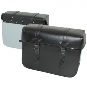 SACOCHE CYCLO SPORFABRIC R50 STYLE VINTAGE - DOS METAL - FIXATION PAR COURROIES - EFFET CUIR NOIR (38x31x14cm) (PAIRE) 3700948146002