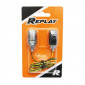 TURN SIGNAL (UNIVERSAL) REPLAY MICRO 6 LEDS TRANSPARENT/CARBON -CEE APPROVED- (PAIR) (L 27mm / H 18mm / Wd 18mm)