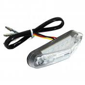 FEU ARRIERE 50 A BOITE/MOTO TRIANGLE TRANSPARENT A LEDS (6 LEDS ROUGES) (HOMOLOGUE CE) -REPLAY- 3700948035337