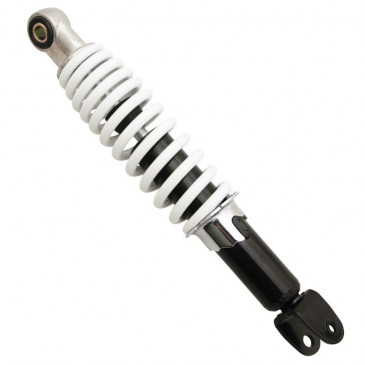 AMORTISSEUR SCOOT ADAPTABLE MBK 50 NITRO, OVETTO 2T / YAMAHA 50 AEROX, NEOS 2T / APRILIA 50 SR / MALAGUTI 50 F12 BLANC (REGLABLE, ENTRAXE 280 mm) -P2R- 3700948056585
