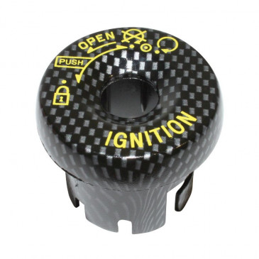 IGNITION LOCK COVER (REPLAY) FOR NITRO/AEROX/BOOSTER/BW'S 2004>- CARBON