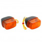 TURN SIGNAL FOR SCOOT MBK 50 BOOSTER 1990>2003/YAMAHA 50 BWS 1990>2003 -FRONT - ORANGE/BLACK (PAIR) ** - -REPLAY- 3700948032060