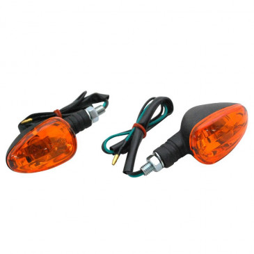 TURN SIGNAL (UNIVERSAL) REPLAY PYRAMID - ORANGE/BLACK -SHORT -CEE APPROVED- (PAIR) (L 93mm / H 35mm / Wd 51mm) 3700948032800