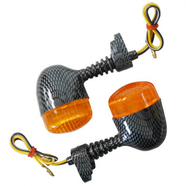 CLIGNOTANT 50 A BOITE ADAPTABLE DERBI 50 SENDA 1995> / BETA 50 RR ORANGE/CARBONE (PAIRE) -REPLAY- 3700948032039