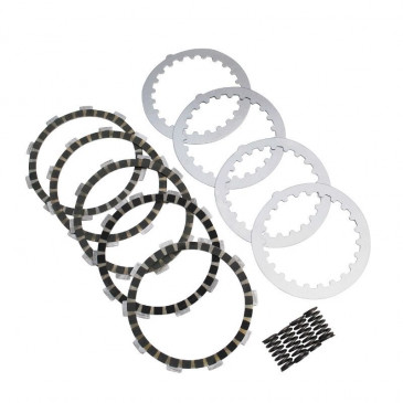 CLUTCH DISC FOR 50cc MOTORBIKE REPLAY RIENFORCED FOR MINARELLI 50 AM6 / MBK 50 X-POWER, X-LIMIT / YAMAHA 50 TZR, DTR / PEUGEOT 50 XPS, XR6 / RIEJU 50 RS1, SMX / BETA 50 RR (+ 20% DE FRICTION) (COMPLETE KIT) 3700948033364