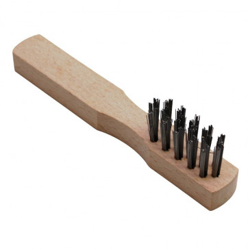 BRUSH FOR SPARK PLUG WITH WOOD HANDLE