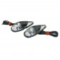 DECORATIVE LIGHTNING REPLAY "WATER DROP" FENDER TRANSPARENT/CARBON WITH BLUE BULB(L 62mm / H 23mm / W 18mm) (PAIR) **