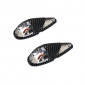 DECORATIVE LIGHTNING REPLAY "WATER DROP" FENDER TRANSPARENT/CARBON WITH ORANGE BULB (L 62mm / H 23mm / W 18mm)(PAIR) **