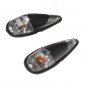 DECORATIVE LIGHTNING REPLAY "WATER DROP" FENDER TRANSPARENT/BLACK- WITH ORANGE BULB(L 61mm / H 22mm / W 18mm) (PAIR) **