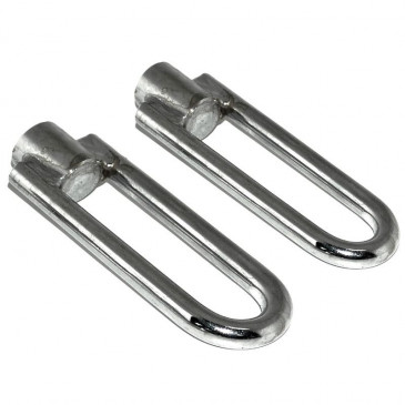 FOOTREST FOR MOPED (FOR PILOT) U SHAPED PLAIN - CHROME STEEL FOR PEUGEOT 103/MBK 51 (PAIR)-SELECTION P2R- 3701213420391