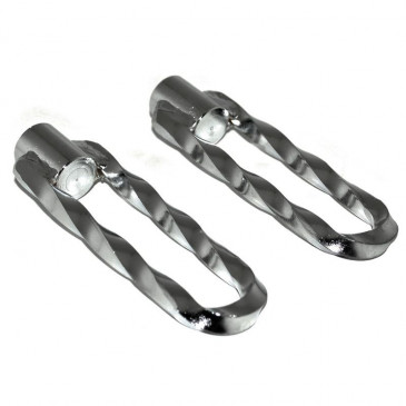 FOOTREST FOR MOPED (FOR PILOT) U SHAPED TWISTED - CHROME STEEL FOR PEUGEOT 103/MBK 51 (PAIR)-SELECTION P2R-