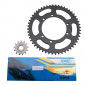 CHAIN AND SPROCKET KIT FOR PEUGEOT 50 XP6 SM 1996>2001 420 13X52 (BORE Ø 100mm) BLACK -SELECTION P2R-