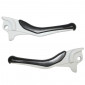 LEVIER DE FREIN ADAPTABLE MBK 50 NITRO / YAMAHA 50 AEROX BLANC (PAIRE) -REPLAY- 3700948037300